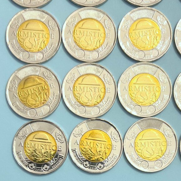 Canada 2018 '100th Anniversary Armistice 1918-2018' Roll of 25 x $2 Toonies! - Picture 6 of 16